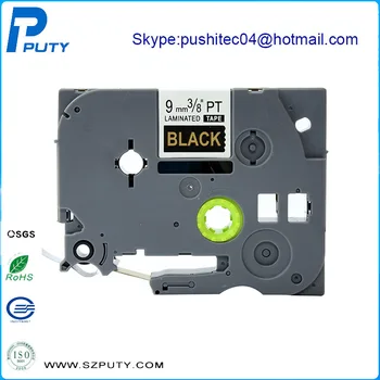 

Factory Supply 5pcs/lot 9mm Gold on Black Compatible Tze-324 Tze324 for P-Touch Label Maker