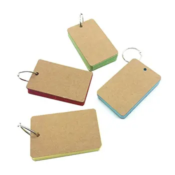 

50 Unruled Blank Pages Notepad Word Cards Study Cards, Binder Ring Easy Flip FlashCards alphabet cards /word cards/ Notepad card