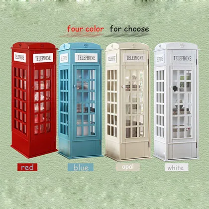 British Style Telephone Booth Vintage Children Creative Bookcase