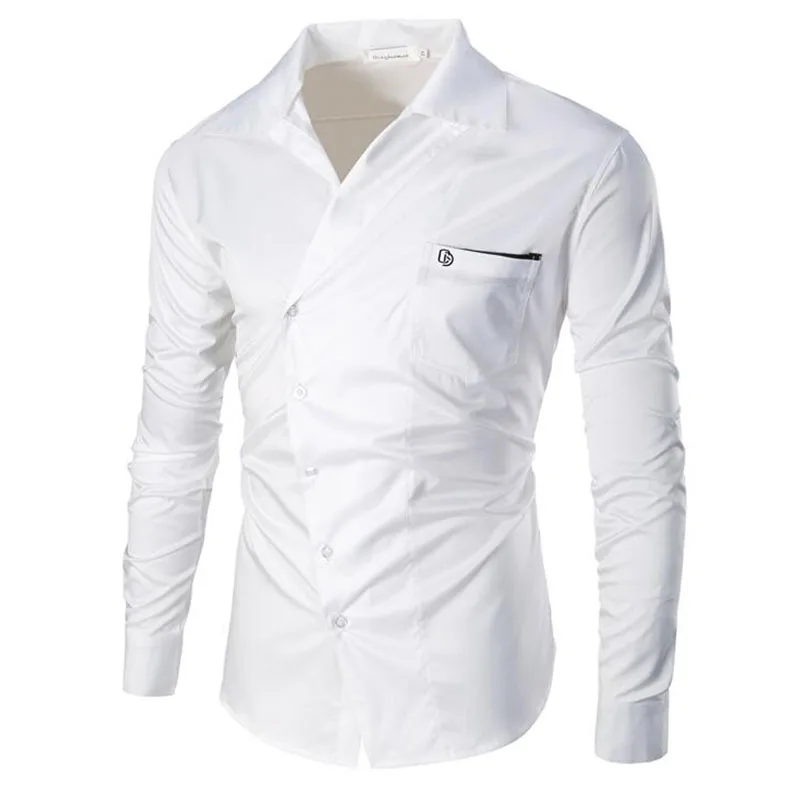 Download 2017 Autumn Purple Side Collar Shirt Men Brand Pocket ...