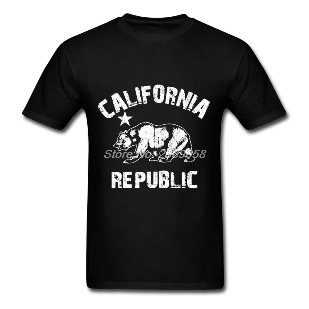 California Republic Fashion Print Custom Made Mens t shirts New Arrival