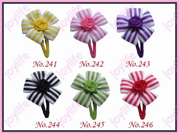 Новые 500 шт. Разноцветные 2.75 ''новые модные бутик волосы луки с защелкой клипы аксессуары для волос
