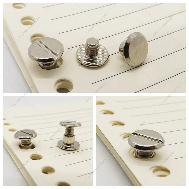 200pcs/lot 4mm High Quality Metal Book Screws Binding Post Screwin