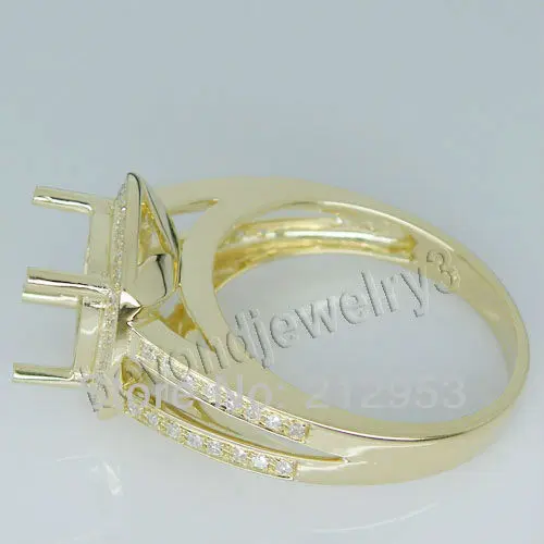 Винтажное кольцо для помолвки 8 мм 14kt из желтого золота SR295