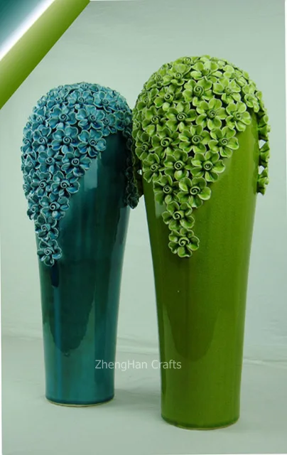 Модный и простой Керамика и фарфоровая ваза с остеклением поверхности и ручной ущипнул цветок
