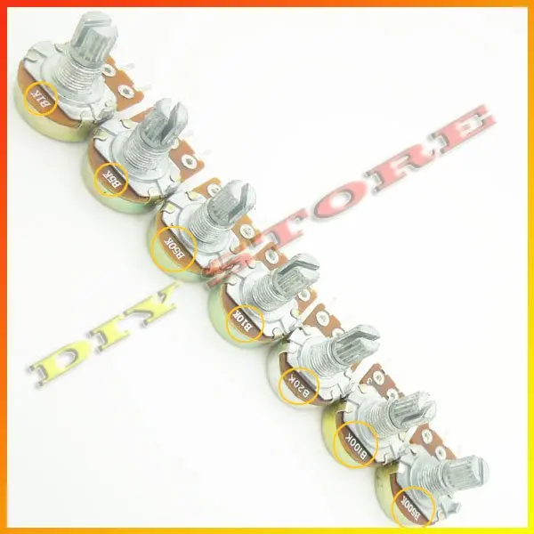 50pcs 15mm WH148 1k,2k,5k,10k,20k,50k,100k,250k,500k(Optional) Ohm Liner Taper Potentiometer Pot Rotary New-10000003