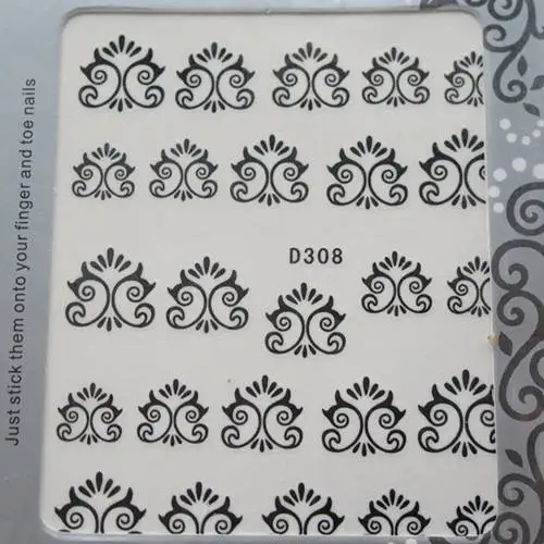 20 листов/партия, смешанные D304-314, серия, Черные милые Мультяшные наклейки на воду, переводные наклейки для ногтей