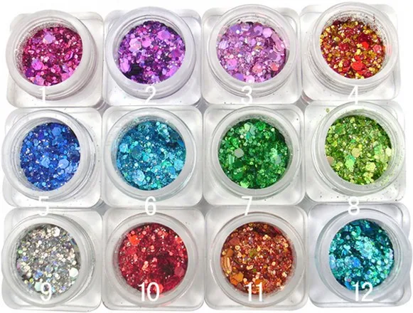 KADS НОВОЕ Прибытие MIX Ногтей Порошок. Nail Art Украшение Блеск Ногтей Блеск Порошок для блеск порошок nail art советы украшения