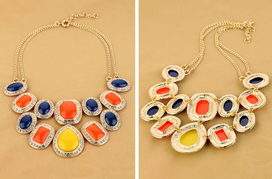 Крыло Yuk Tak Collares Collier Новейшее модное эффектное ожерелье s для женщин в Европе яркие ожерелья оптом
