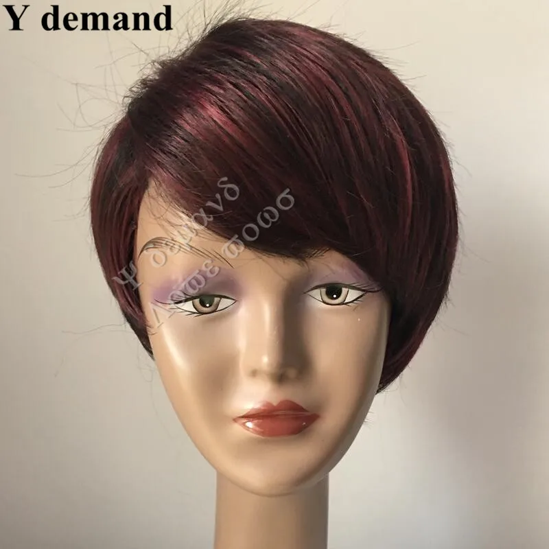 Ombre Rojo Vino Flequillo Corte Pixie Peinado Pelucas Pelucas De Pelo Corto Para Las Mujeres Negras Afro Sinteticas Resistentes Al Calor Wine Canvas Wine Bags And Boxeswine Opener Aliexpress