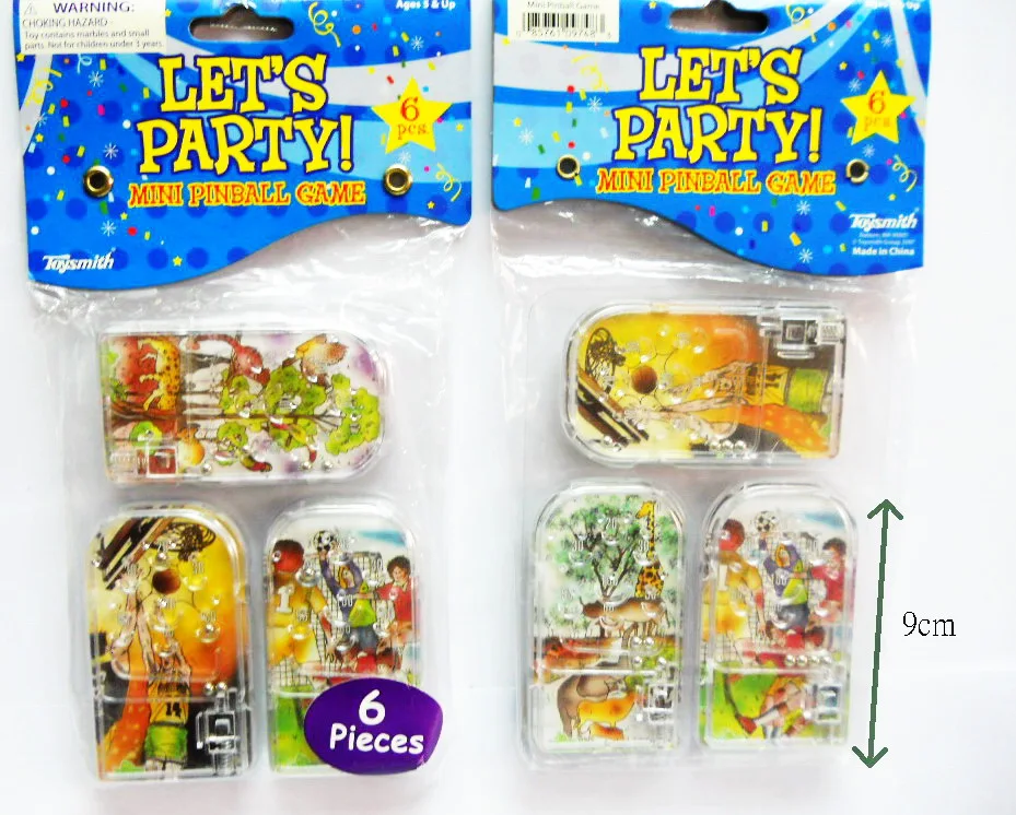 

6 X Plastic Pinball Puzzle Maze Game Party Gift Gag Pinata Vending School Toys Good For Favors Supplies Novelties