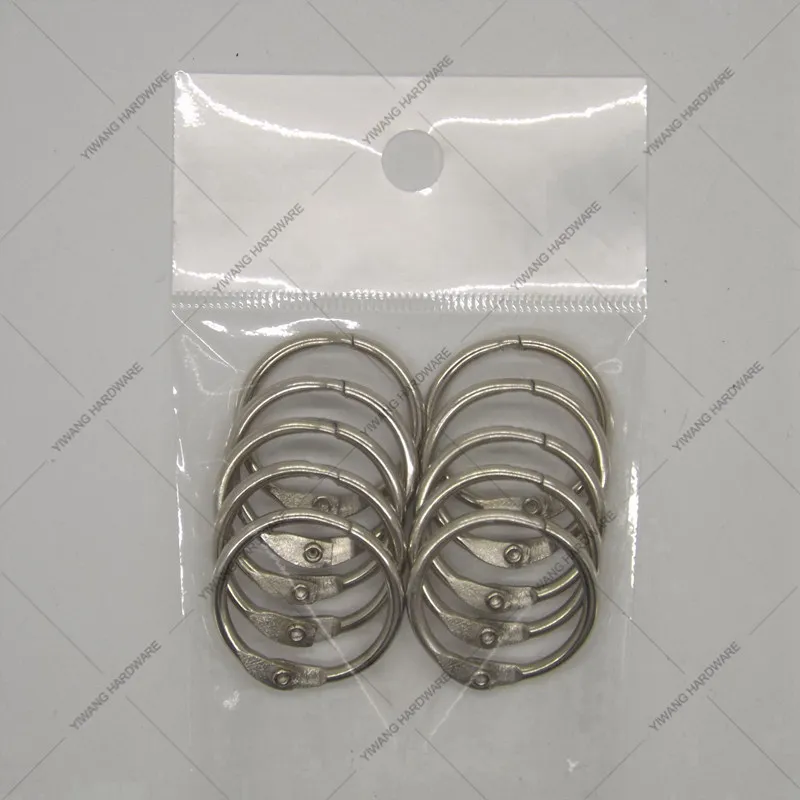 Manufacturer direct good quality Aliexpress hot sale nickel plating postcard binder ring keychain 10pcs/package calendar circle