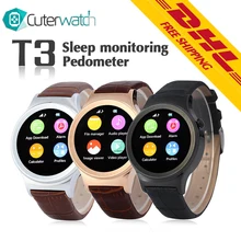 2016 CuterWatch Android Bluetooth Smart Uhr T3 Smartwatch WAP GPRS SMS MP3 MP4 USB Unterstützung SIM Sd-karte DHL-FREIES VERSCHIFFEN