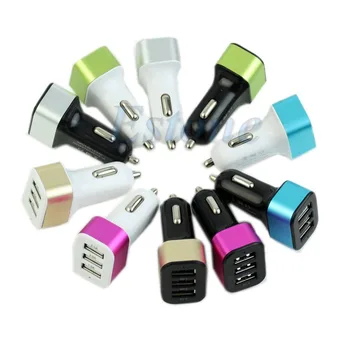 

Hot HOT! 3-USB Car Charger Adapter Ports 5.1A For iPhone6 5S Samsung Note4 S5 HTC LG