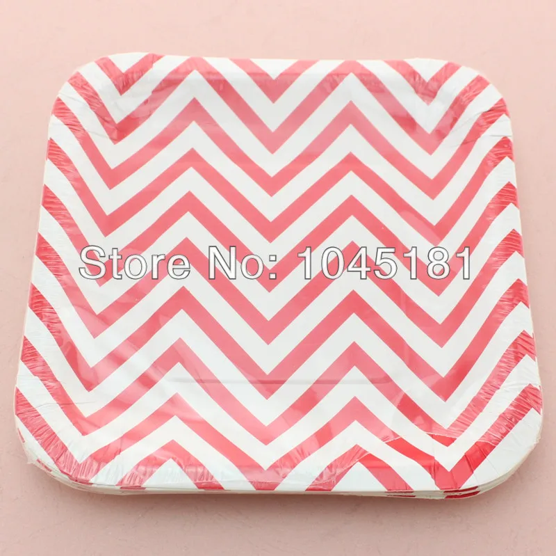01 Square Chevron Paper Plate 199C