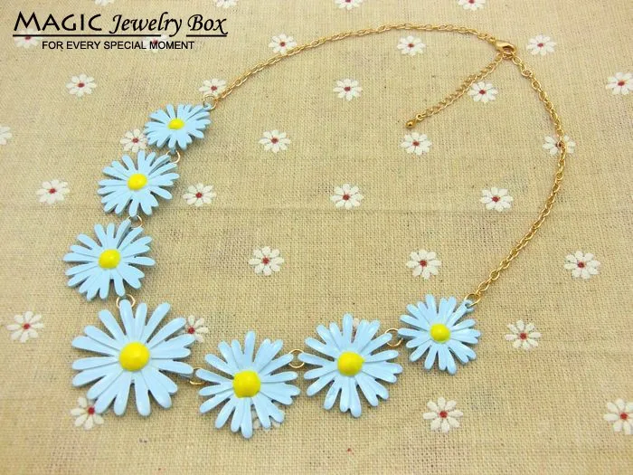Модный летний Стиль Золотая цепь цветочное ожерелье s Collier женское роскошное Брендовое колье ожерелье ювелирные изделия ожерелья