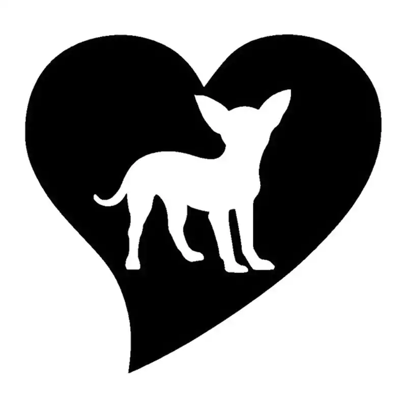 Black Grebest Car Stickers External Decoration Car Sticker Lovely Chihuahua Pet Dog Reflective Car Vehicle Body Window Decals Sticker Decor