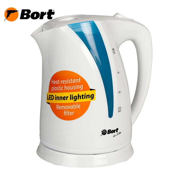 Чайник электрический Bort BWK-2220P (объем 2л., подсветка голубого цвета, фильтр)