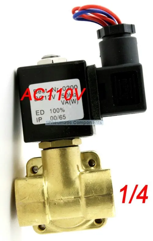 Высокое качество 1/4 ''230 PSI Электрический электромагнитный клапан AC 110 V Нормально закрытый мембранный клапан 0927000