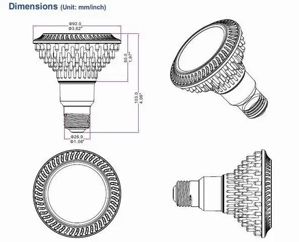 12 Вт LED PAR30 прожектор, E27 Epistar SMD5730 лампы, белого цвета 1260lm, ac100-240v, CE & ROHS, 96 шт./лот, DHL Бесплатная доставка