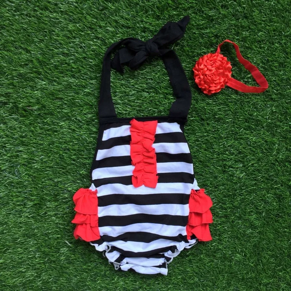 2016 new baby girls kids infant toddler kids bubble romper red ruffle
