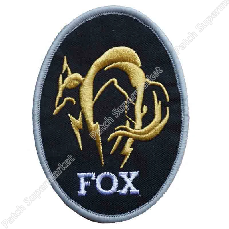 Металлическая Шестерня цельная заплатка 50% скидка на 10 лотов Foxhound с надписью «Fox Hound» лиса Вышитые пришить на железо на крутой многосерийный телефильм значок