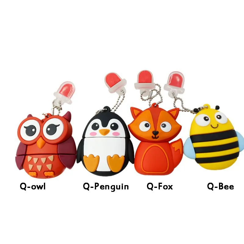 USB флеш накопитель в виде пчелы/пингвина/красной совы 4/8/16/32 ГБ|owl usb flash drive|usb drive