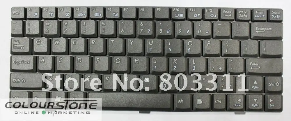 Бесплатная доставка новый оригинальный клавиатуры для ноутбука asus u1 U1F U1E США Макет Black без рамки