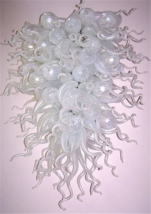 Energy Saving Led Crystal Blown Glass Fancy Modern White Hanging