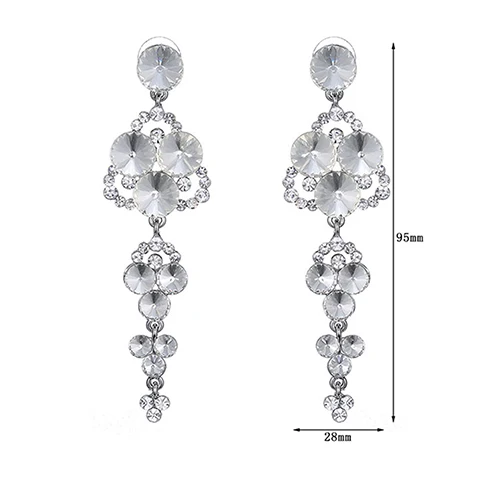 Для женщин элегантный горный хрусталь длинные серьги ухо партии пирсинг