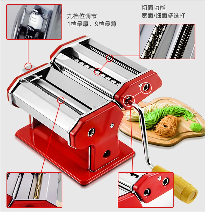 Stainless Steel Pasta Machine Manual Maker Noodle Making |