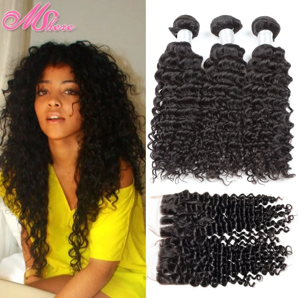 Aliexpresscom Buy Raw Indian Hair Curly Hair With Lace Closure