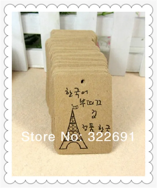 350gsm 6*6.5 см крафт-бумага сердце дизайн одежде метки,/закладки бумаги 500 шт./лот высокое качество