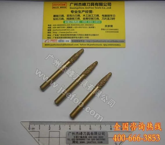 A9-Angle 20 6*3*20 мм Jeefoo спеченные Инструменты, конический камень Биты, алмазные гравировальные инструменты, резаки по жесткому граниту