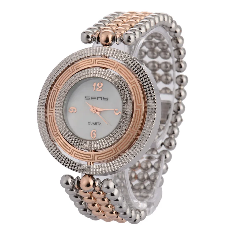 

Fashion 3 Ring Rotary Dial Stainless Steel Quartz Band  Water Resistant  Multicolor  Strap Watches ( WJ-4900)