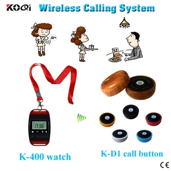 

wireless waiter call system 1pc waiter watches and 5pcs table call button for customer