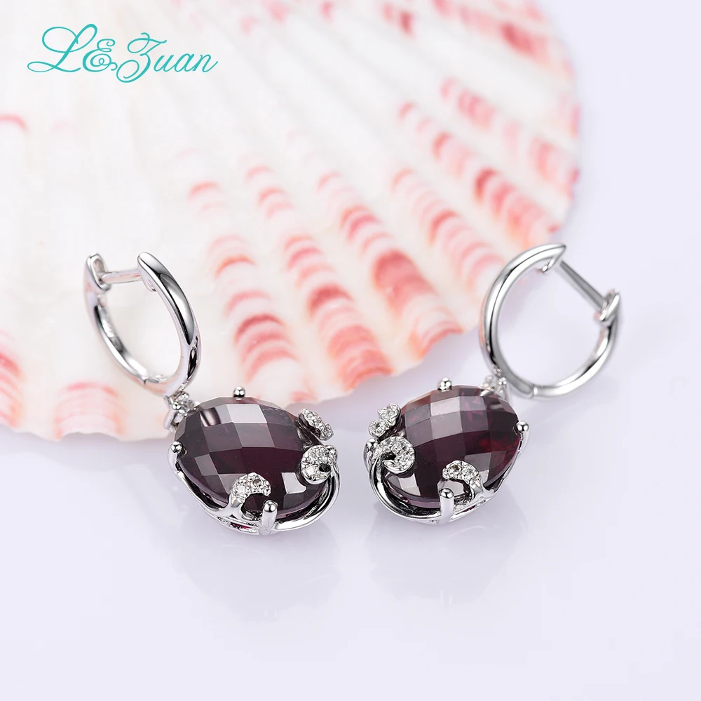 I& Zuan модные 925 пробы-серебряные-ювелирные изделия 10.45ct натуральный гранат камень элегантные Клипсы Серьги для женщин аксессуары оптом