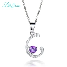 L& zuan "C" Подвеска из стерлингового серебра 925 пробы 0.74ct Подвеска из драгоценных камней модное ожерелье для женщин хорошее ювелирное изделие с серебряной цепочкой подарок