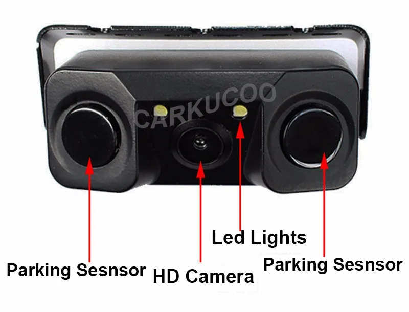 3 в 1 Авто парктроник Видео парковочный Датчик обратный радар с 2 светодиодный ночного видения HD реверсивная камера заднего вида для автомобилей