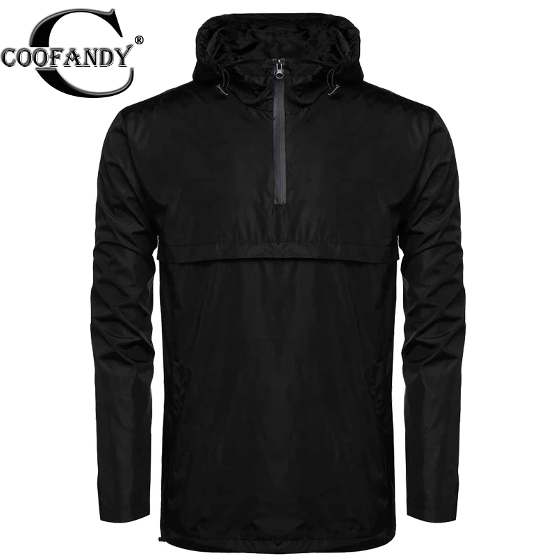 Coofandy Men Hooded Pullover Hoodie Sweatshirt Waterproof