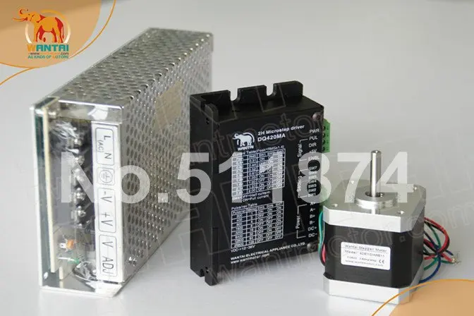 Новое поступление! Wantai Нема 17 Шаговые двигатели 42BYGHW208 37oz-in + драйвера DQ420MA 1.7a 36 В 128 микро ЧПУ мельница лазерная гравировка