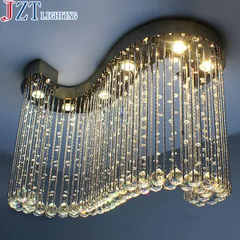 

ZYY Modern S Shaped Clear Crystal Chandelier Light Lamp Pendant Hanging Suspension for Living Room Shop Hotel Decoration