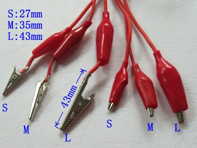 М 35 мм тестовый зажим в форме аллигатора свинцовая линия кабель 5 цветов 50 см длинный белый и черный и красный, желтый и зеленый 6 комплектов в партии
