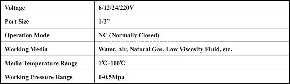 1/" BSPP латунный Солнечный электромагнитный клапан 6VDC 12VDC 24VDC 220VAC N/C обычно закрыт без возврата для воды воздуха газа