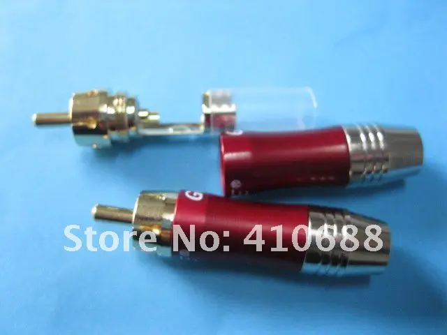 Медь RCA Plug Gold Plated красного цвета Аудио Видео разъем адаптера 180 шт. в партии Лидер продаж высокое качество