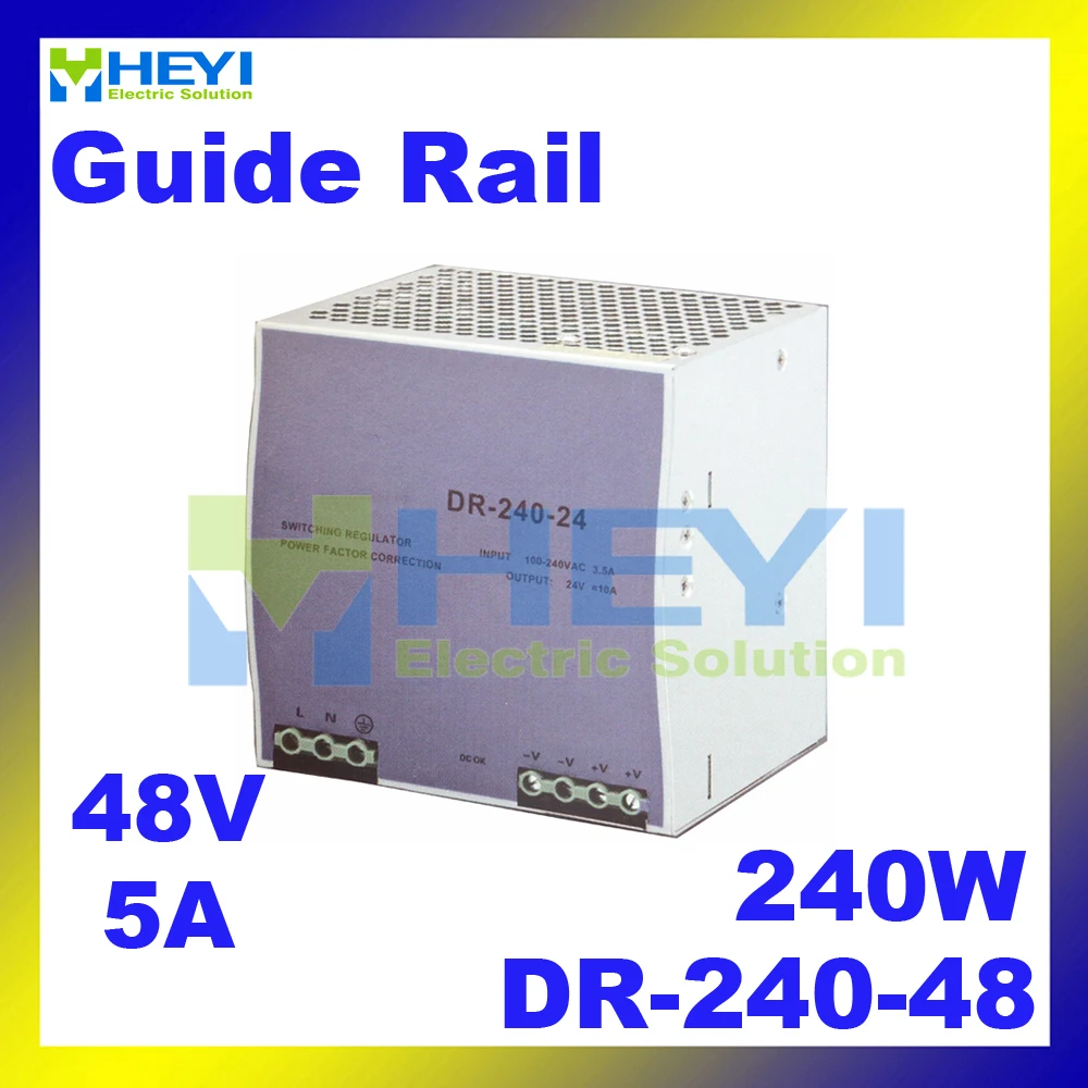 

ac dc single output switching 48V 5A 240W voltage converrter DR-240-48 din rail power supply