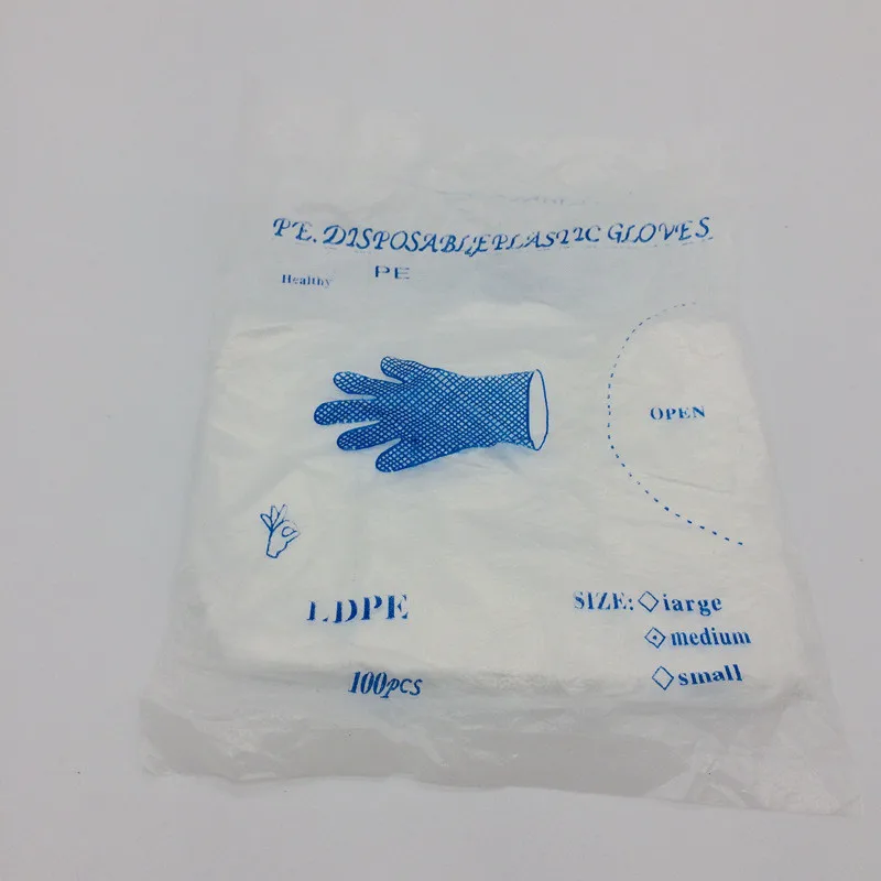 

Beauty Salons Supply Multifunctional Makeup Gloves Protective PE Disposable Plastic Transparent Film Gloves 100 Pairs