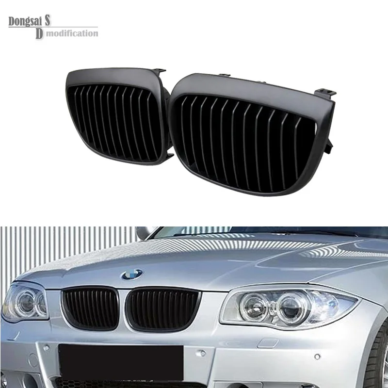 

ABS front kidney grills for bmw e81 e87 2004 - 2007 matte black front bumper fence grille 116i 116d 118i 118d 125i 130i