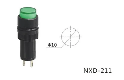 10 мм Индикатор Пилот сигнальная лампа DC12V DC24V AC220V