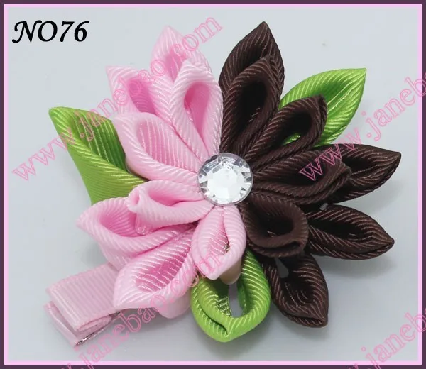Новые 280 шт. " два слоя Kanzashi цветок заколки моды девушка Bow заколки
